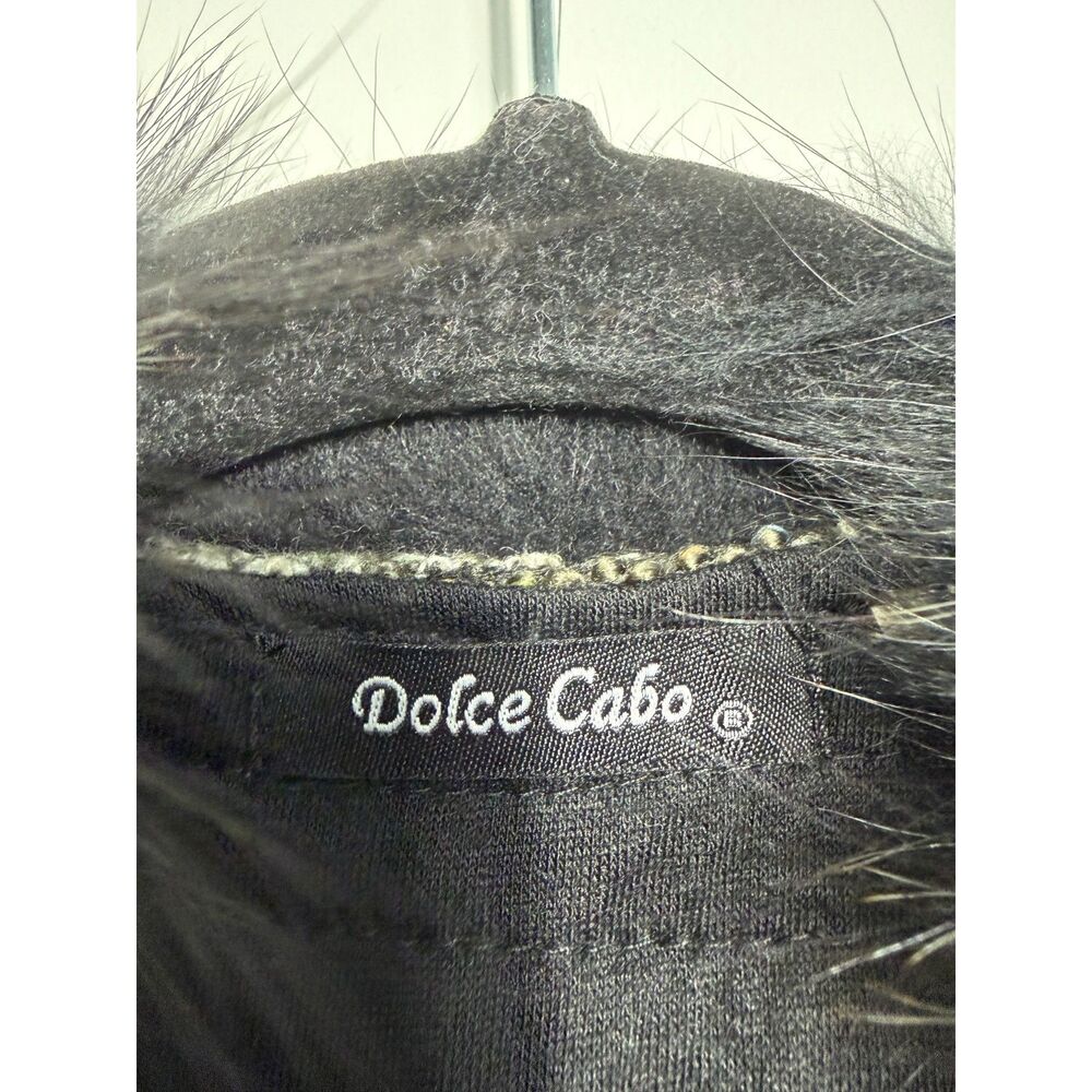 Dolce Cabo Boucle Cardigan Sweater Racoon Fur Witchy Grunge Goth Punk Medium - Picture 3 of 7